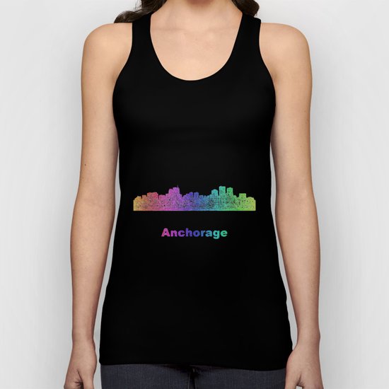 Rainbow Anchorage skyline Unisex Tank Top