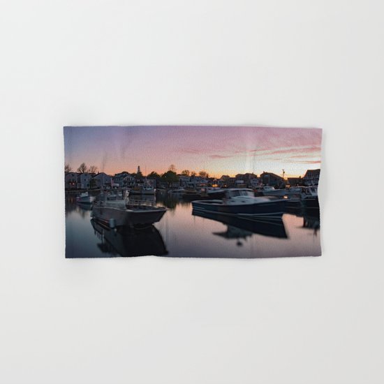 Rockport Harbor at twilight Hand & Bath Towel