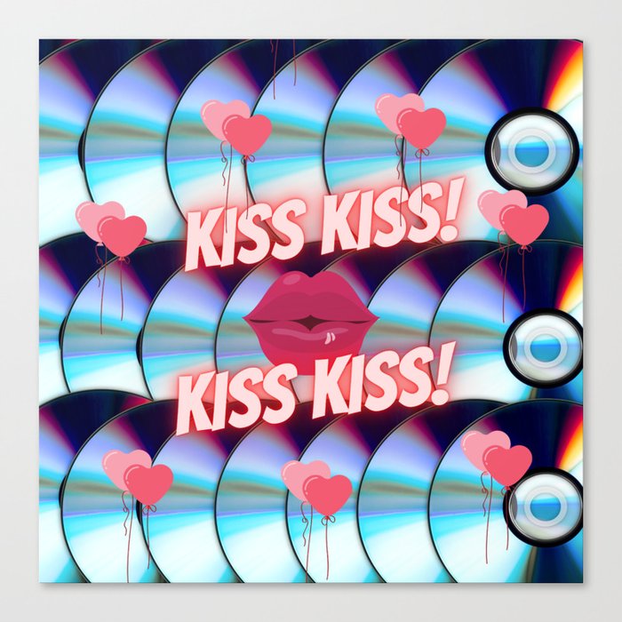 KISS KISS ON CDs! Canvas Print