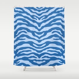 Blue on Blue Zebra 2 Shower Curtain
