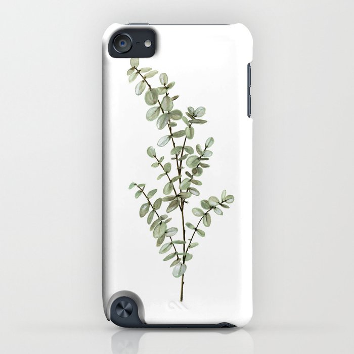 baby blue eucalyptus watercolor painting iphone case