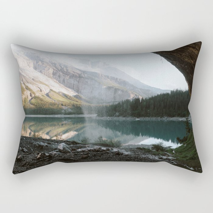 Mountain Lake Vibes III - Landscape Photography Rectangular Pillow