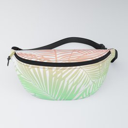 Modern coral turquoise tropical palm trees pattern Fanny Pack