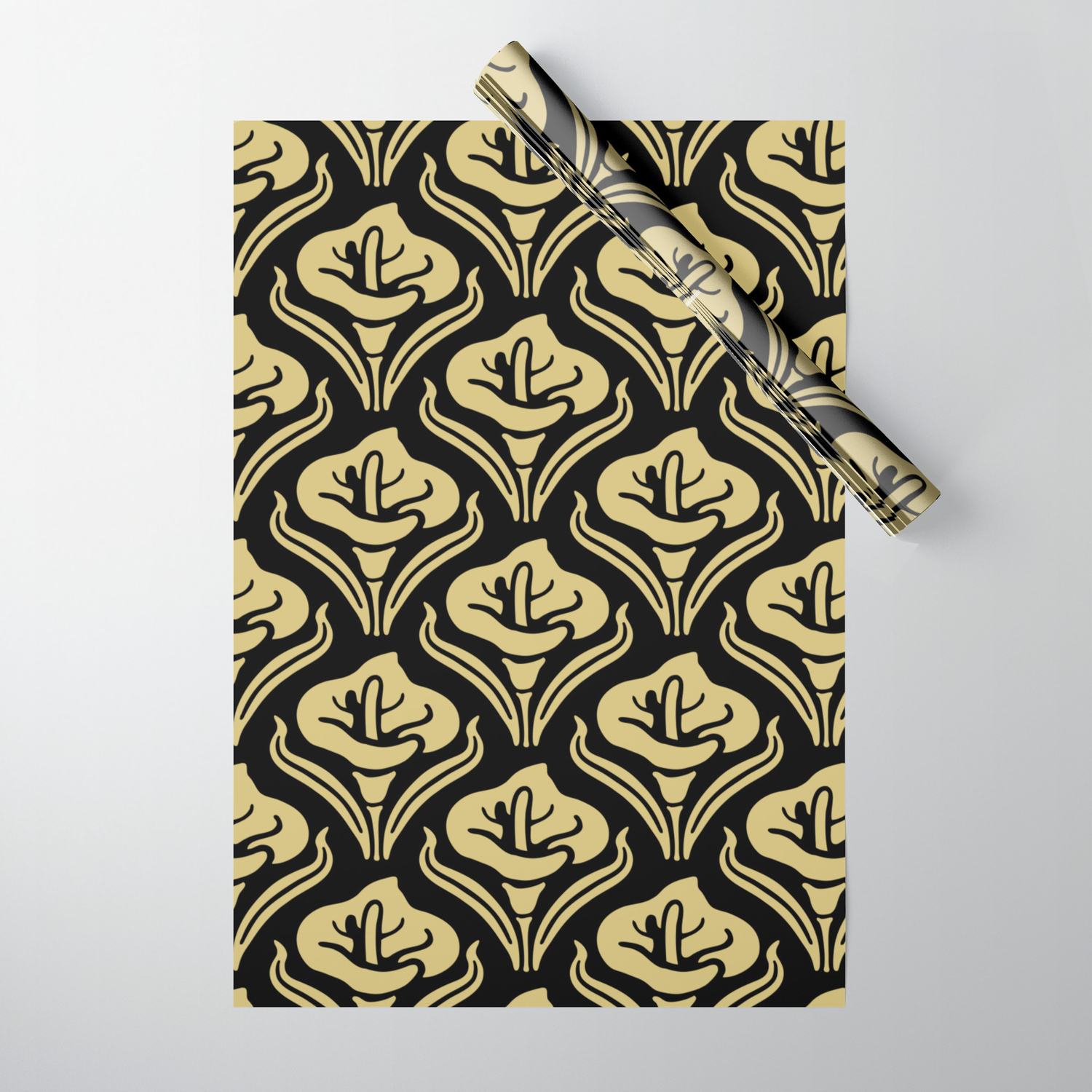 black and gold wrapping paper