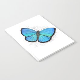 Pretty iridescent blue butterfly art print Notebook