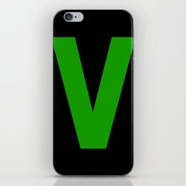 Letter V (Green & Black) iPhone Skin