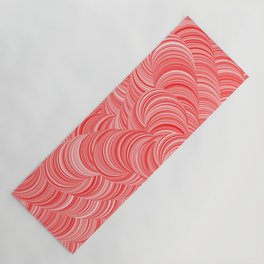 Red and White Swirly Peppermint Abstract Pattern Yoga Mat