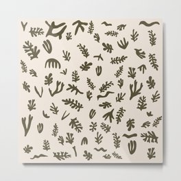 Matisse seaweed Army green Metal Print