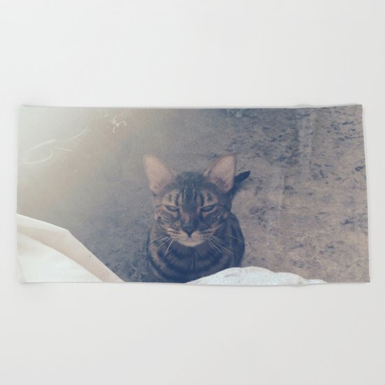 wake up, human Beach Towel