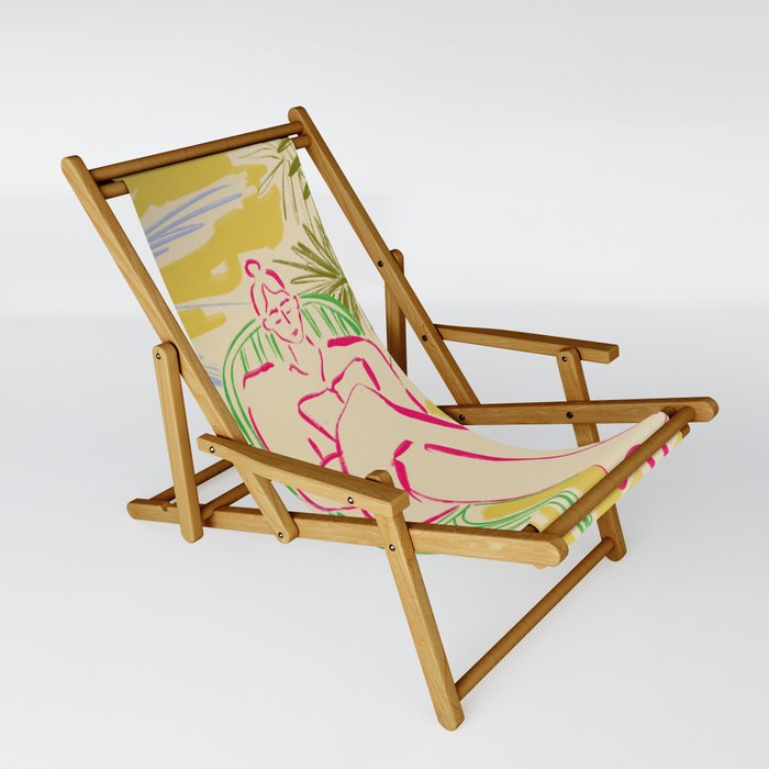 READING AMONG PALM TREES Sling Chair