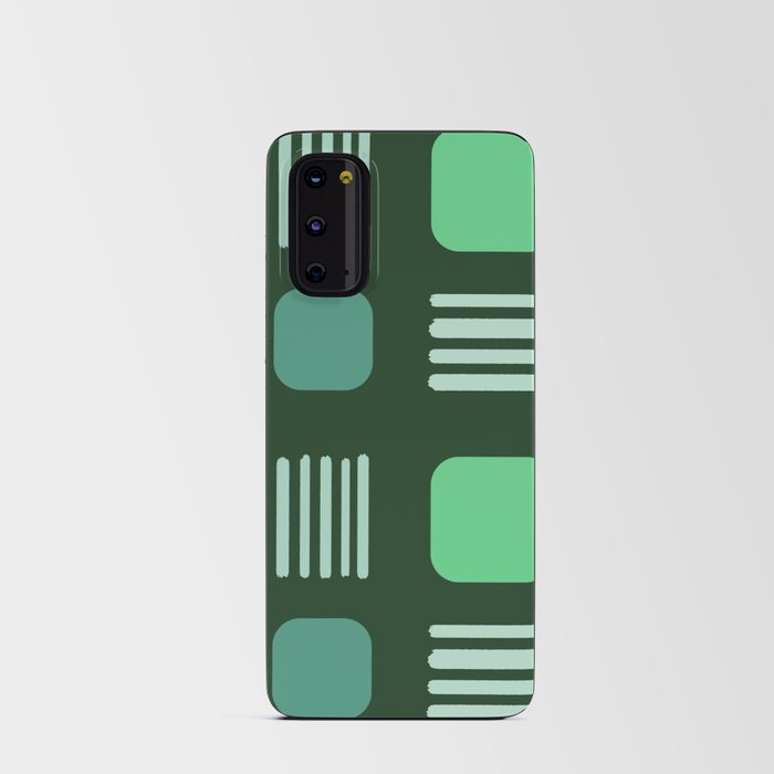 Mid-Century Modern Squares Lines Mint Green Android Card Case