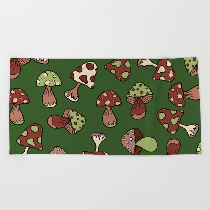 Vintage mushrooms 6 Beach Towel