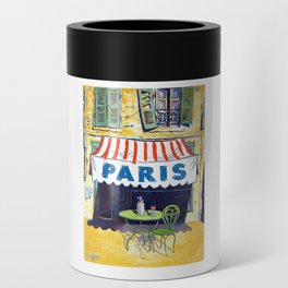 1946 PARIS Cafe Travel Poster Can Cooler