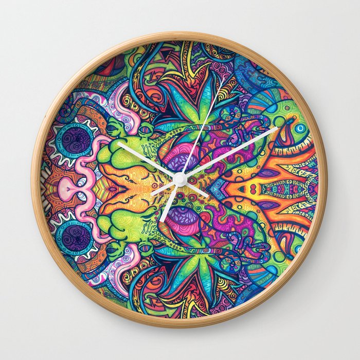 Trippy Weed Wall Clock By Hipster Society6 Collection by smoking accessories online. trippy weed wall clock by hipster