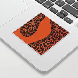 Black & Orange Color Liquid Wavy Design Sticker