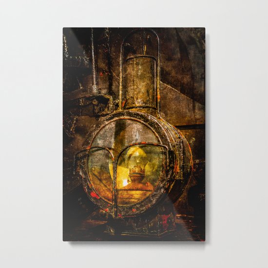 Old Train Headlight Metal Print