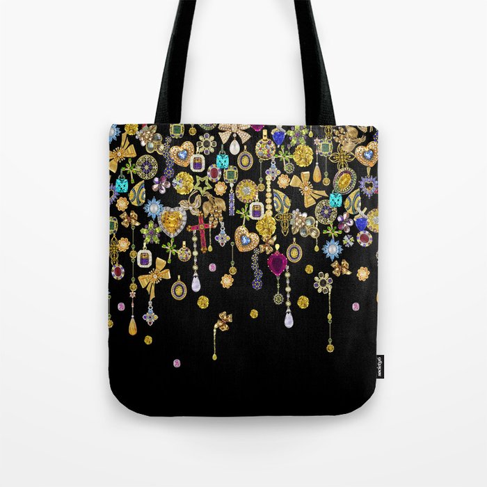 Diamond and gold hearts for a glamorous Hollywood bohemian girl. Tote Bag