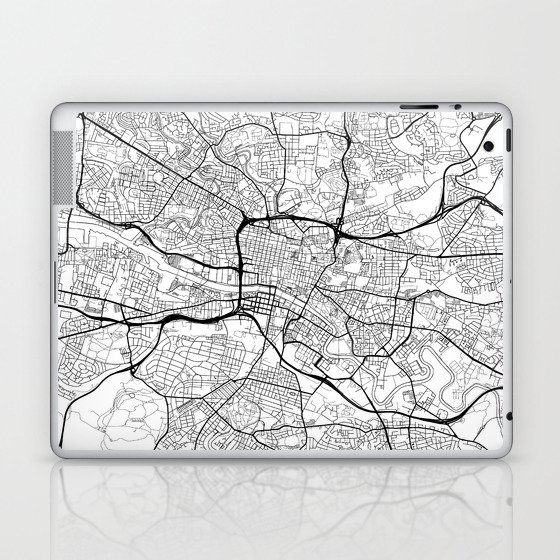 Glasgow Map White Laptop & iPad Skin