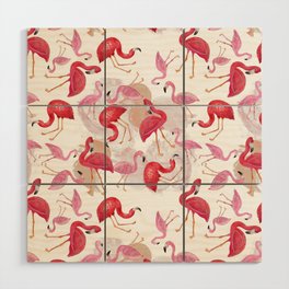 Watercolor Flamingos Wood Wall Art