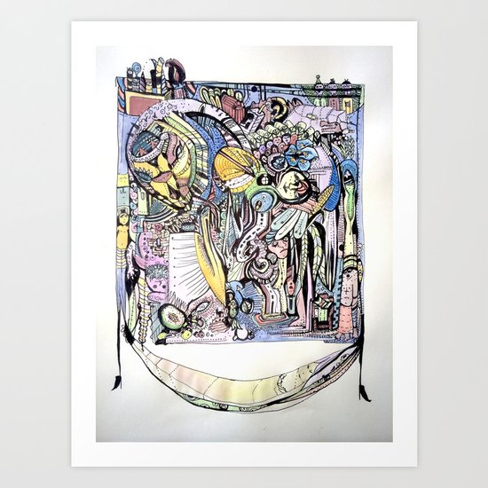 Banana Hammock Color Art Print By Jillypierogies Society6