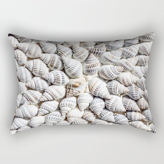 White Seashells Pattern Rectangular Pillow