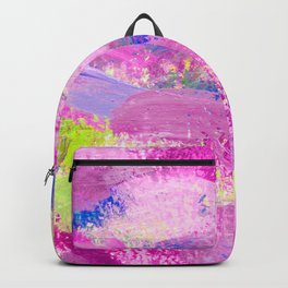 Happy Abstract Painting - Neon Yellow, Magenta, Blue and Pink Backpack
