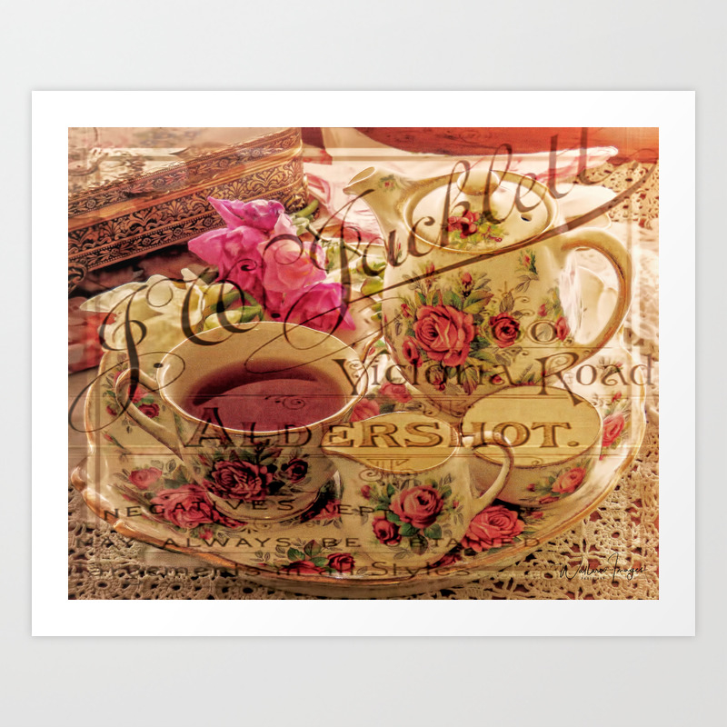 Teacup And Roses 3 Art Print By Wallarooimages Society6