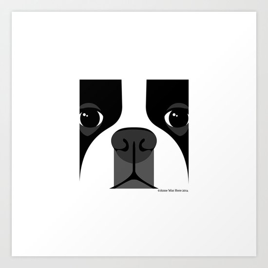 Boston Terrier Close Up Art Print