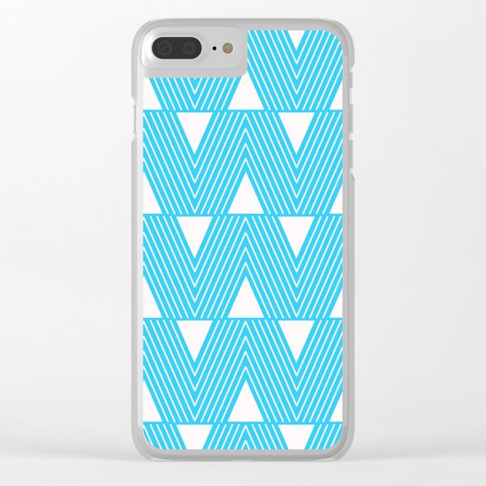 Triangles- Teal Triangle Pattern for hot summer days-Mix & Match Clear iPhone Case