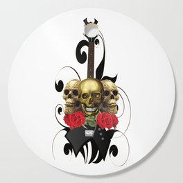 Red Rose Skull Rock and Roll Cutting Board