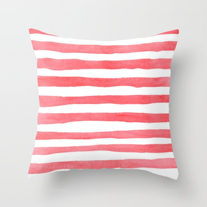 red and white marble pattern Throw Pillow