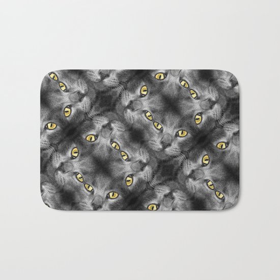 Silver Cat Bath Mat