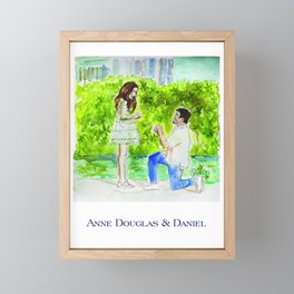 Anne Douglas and Daniel Engagement Framed Mini Art Print