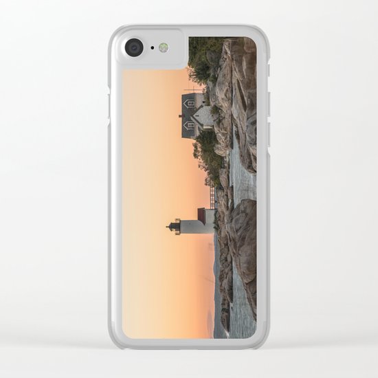 Autumn Lighthouse at sunset Clear iPhone Case