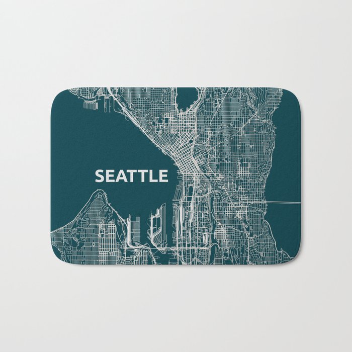 Seattle, US street map Bath Mat
