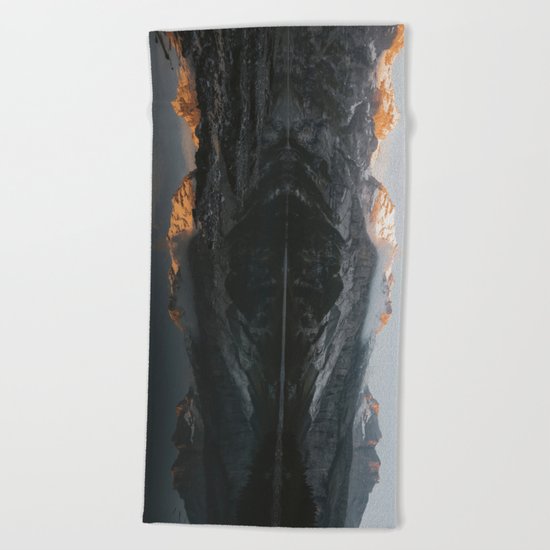 Mirror Mountains - Landscape Photography Beach Towel