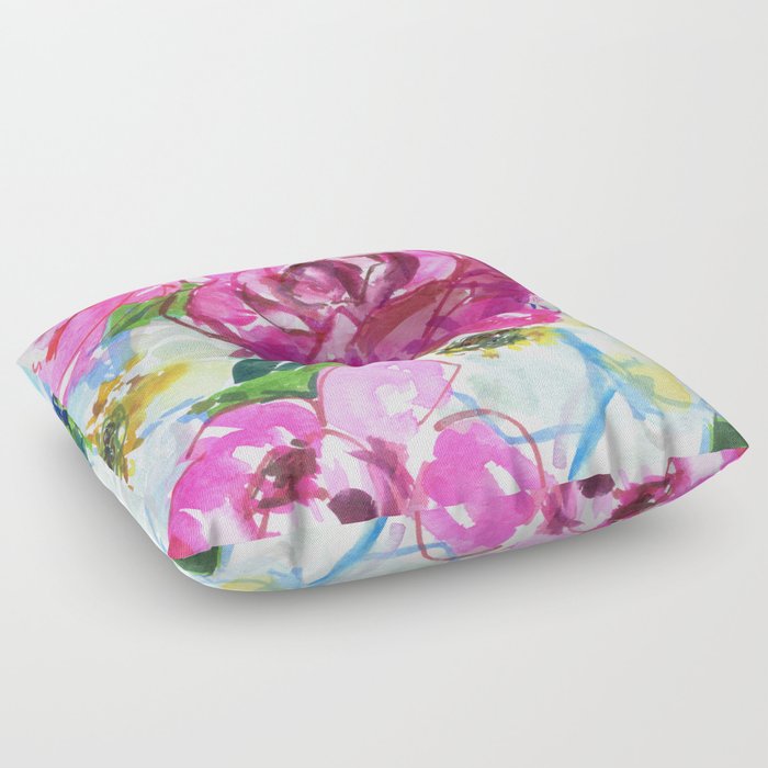 abstract flowers Floor Pillow