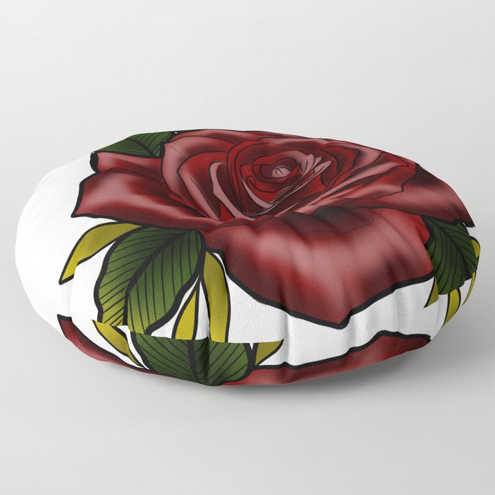 Red Rose Floor Pillow