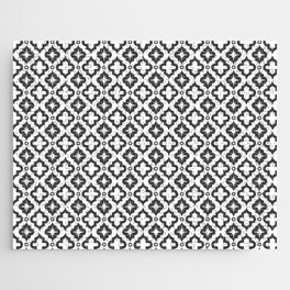 Dark Grey Ornamental Arabic Pattern Jigsaw Puzzle