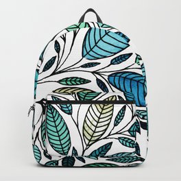 Leaf Illustration - Blue Green - P07 010 Backpack