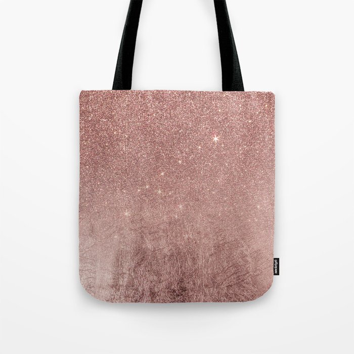Rose gold canvas tote bag top