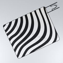 Black and White Stripes Picnic Blanket
