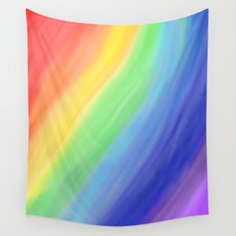 Watercolor Rainbow Wave Wall Tapestry