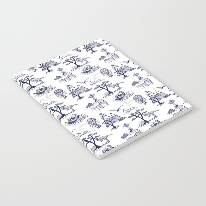 Bad Day Toile pattern in Traditional Blue and White Notebook