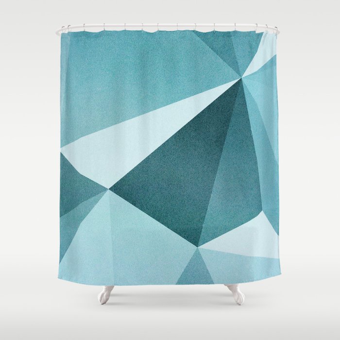 Minimal Blue Geometry #abstractart Shower Curtain