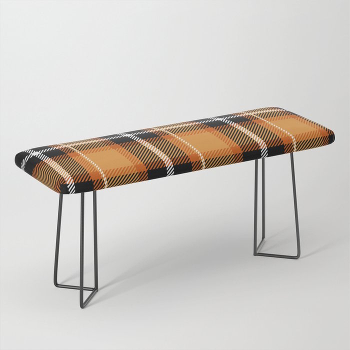 Orange + Black Plaid Bench