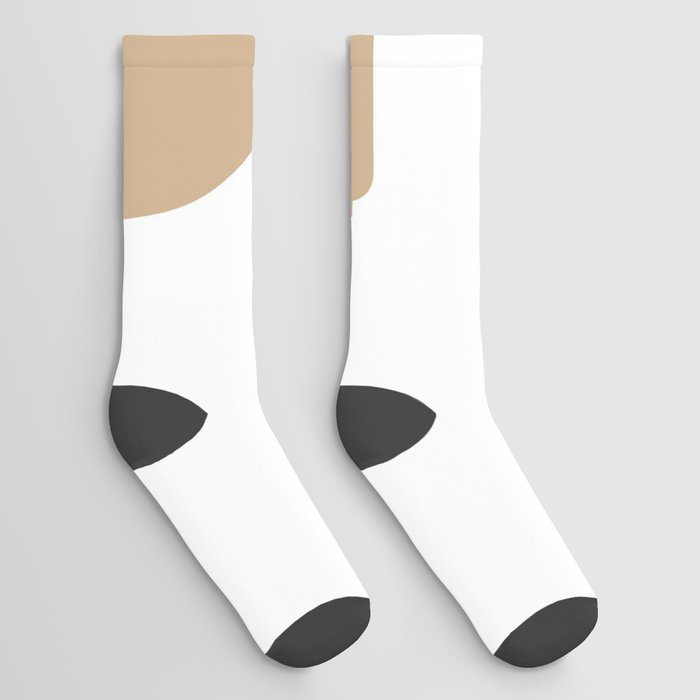 3 (Tan & White Number) Socks