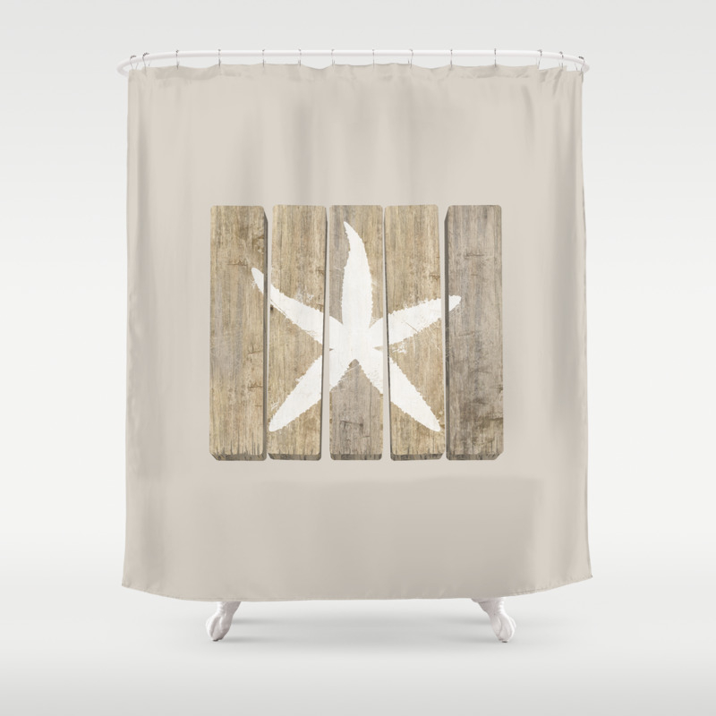 starfish fabric shower curtain