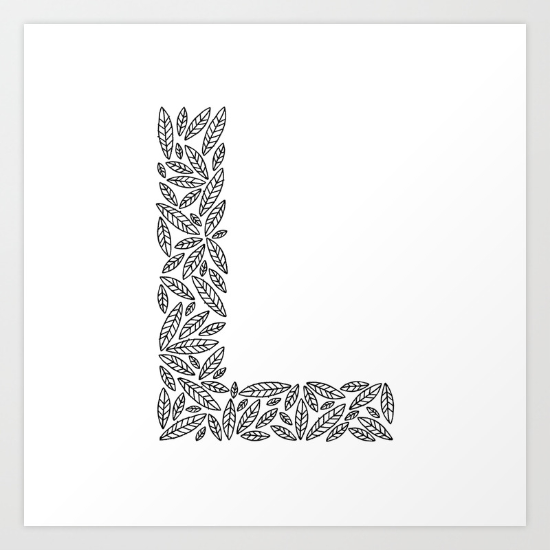 Floral Alphabet The Letter L Art Print By Alexandraminkoff