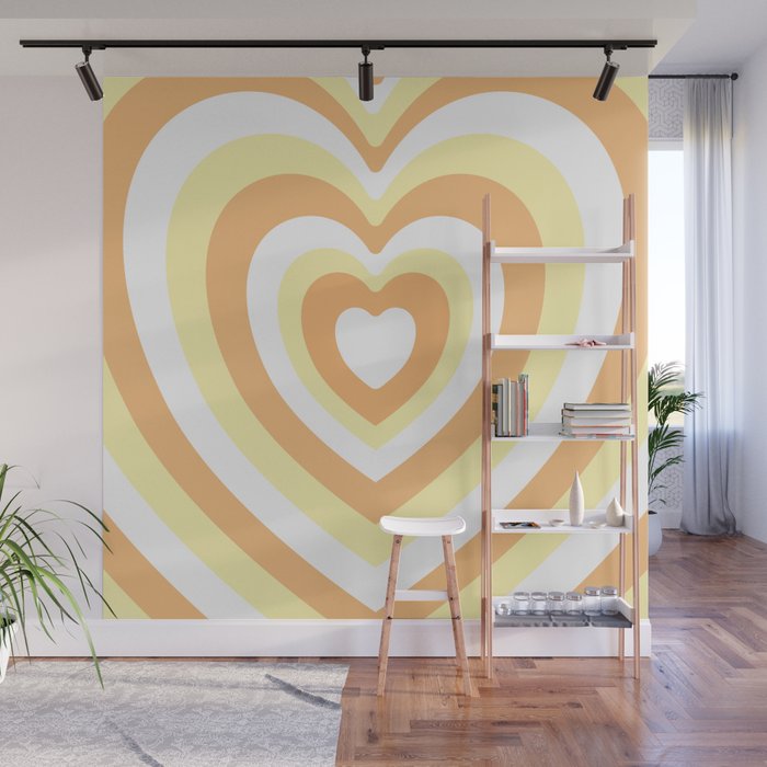 Orange and Yellow Heart Shape Wall Mural